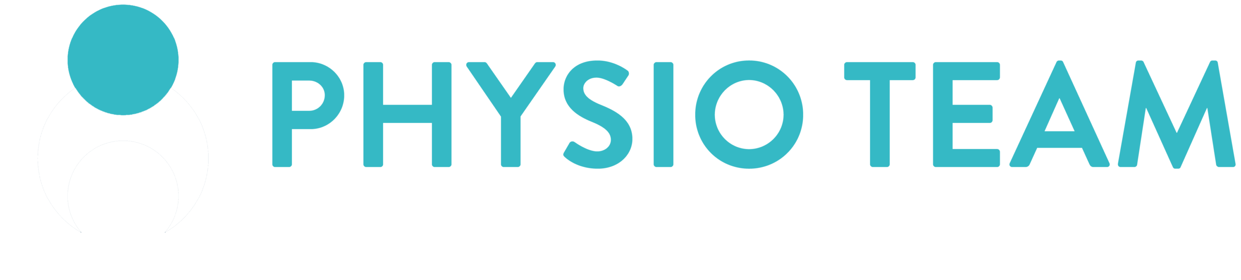 Logo Physio Team Freier & Boye in türkis und weiß auf transparentem Hintergrund
